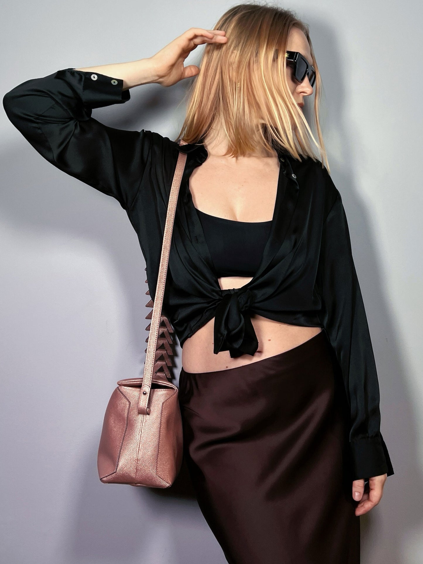 Ana Soft hobo bag palo de rosa