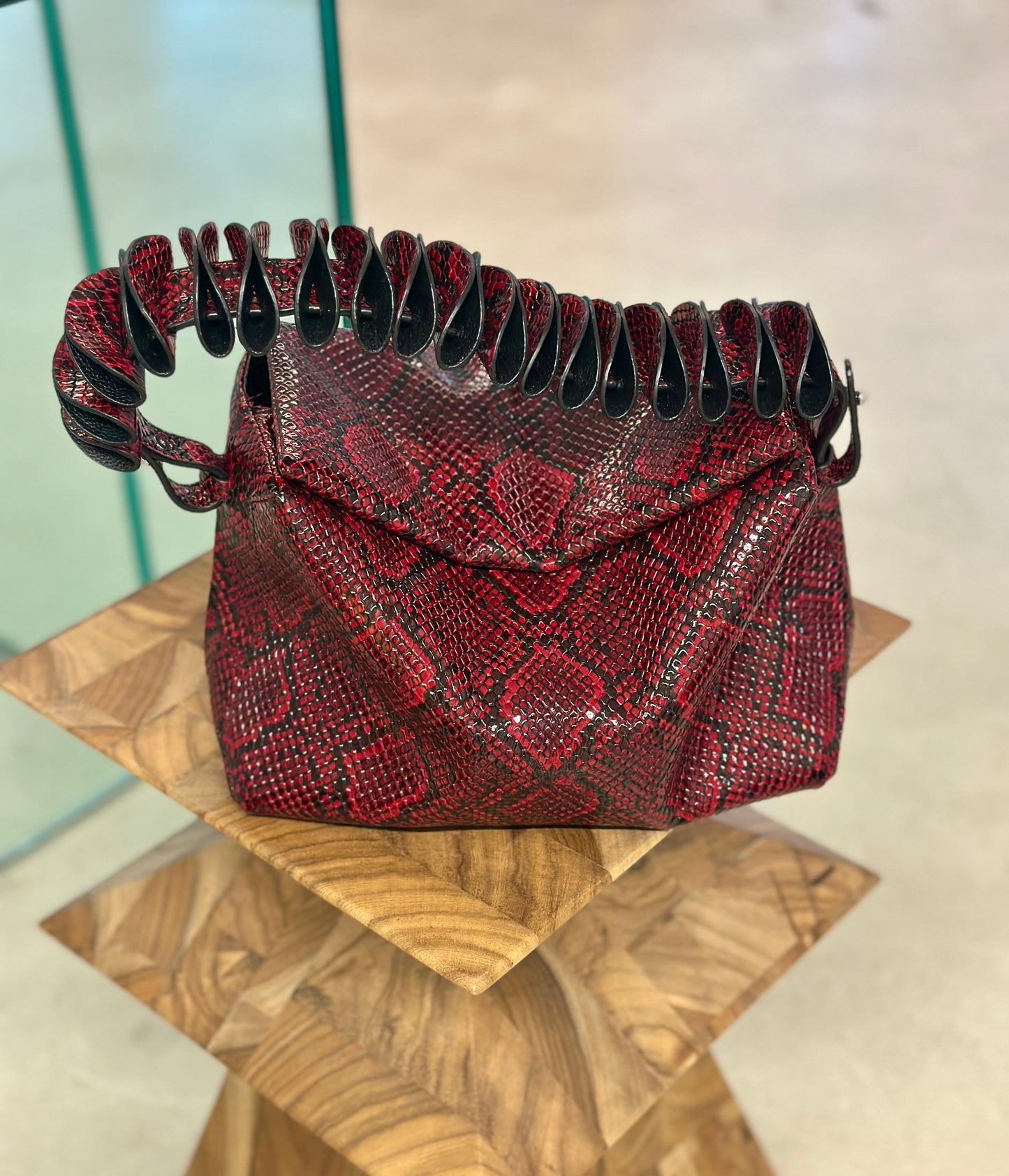 Ana bag waves strap - tessitura- vino