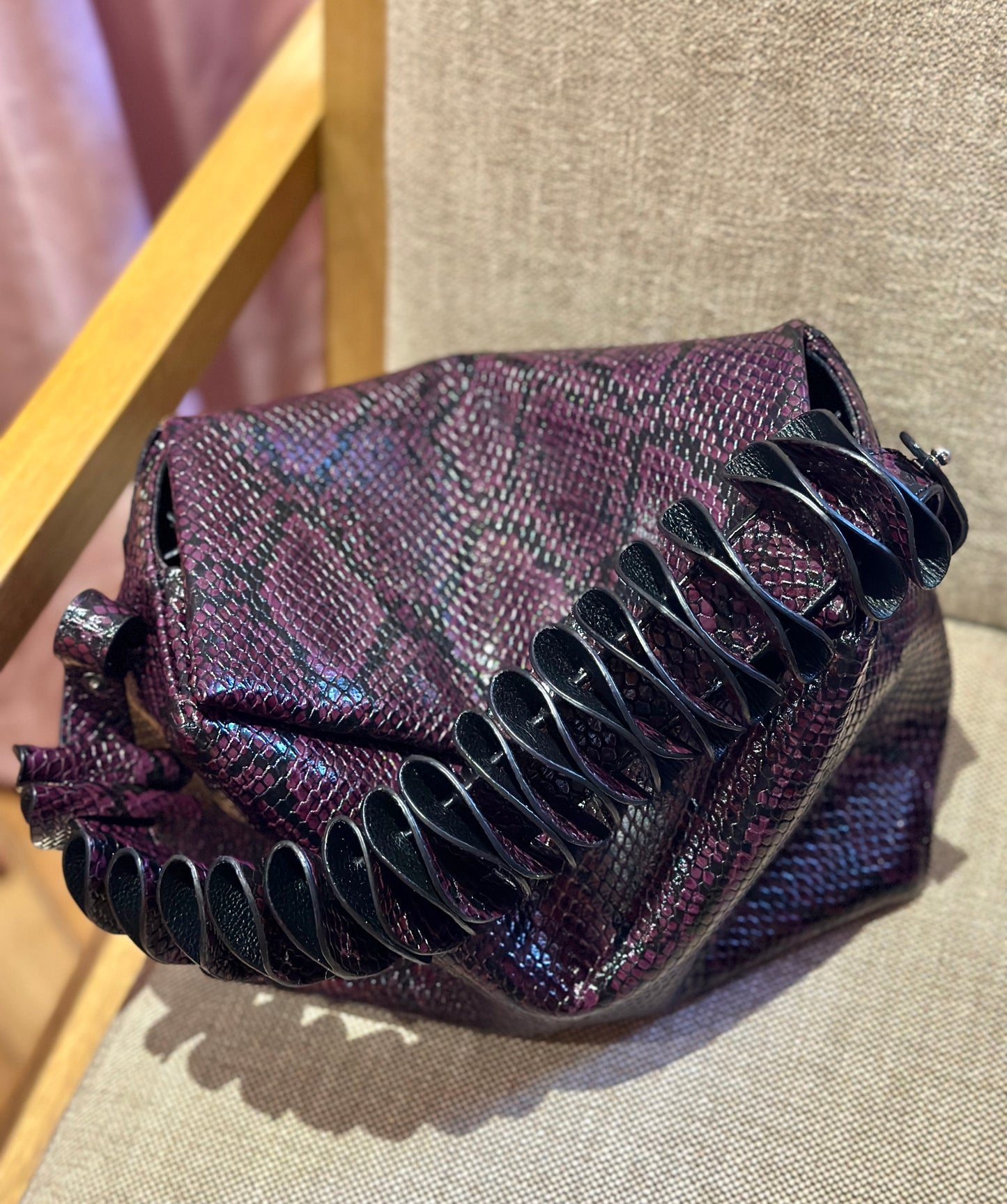 Ana bag waves strap- tessitura- uva