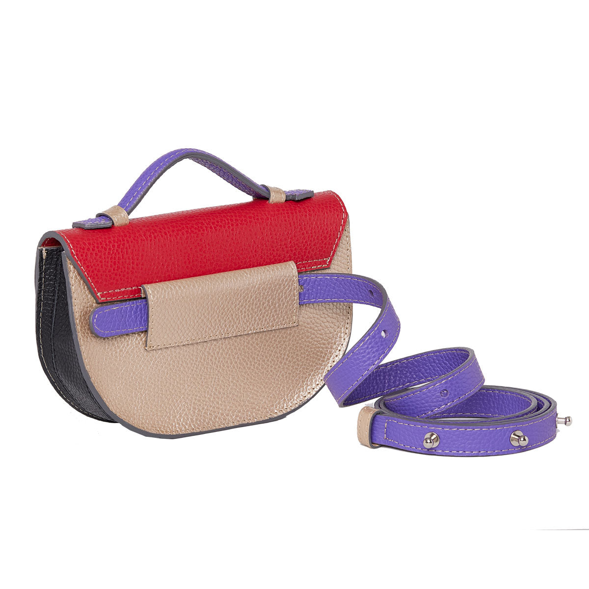 Moon belt bag- Combinada dorado, rojo, morado y negro