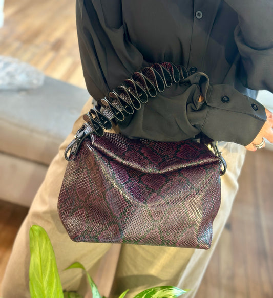 Ana bag waves strap- tessitura- uva