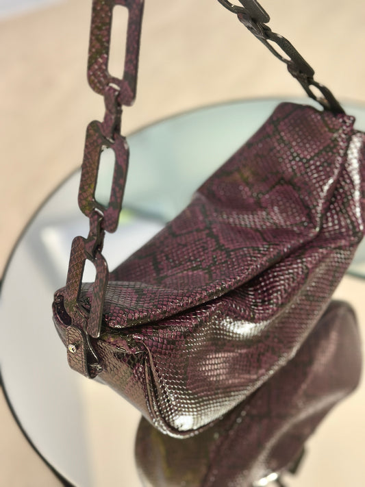 Mimi Moon bag correa Ovalos - tessitura- uva