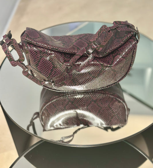 Mimi Moon bag correa Ovalos - tessitura- uva