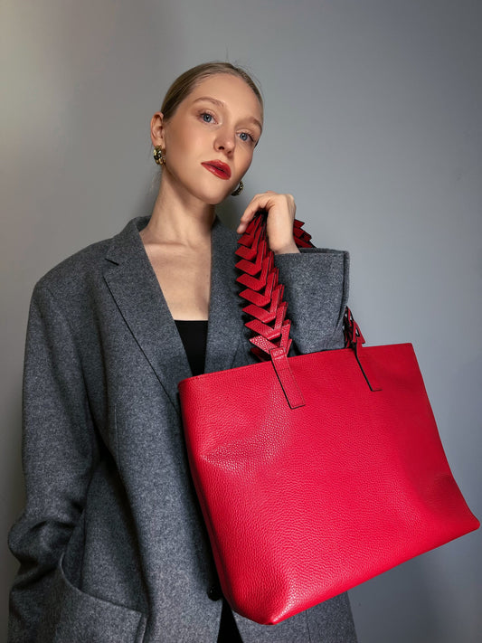 Caro Laptop Tote Red