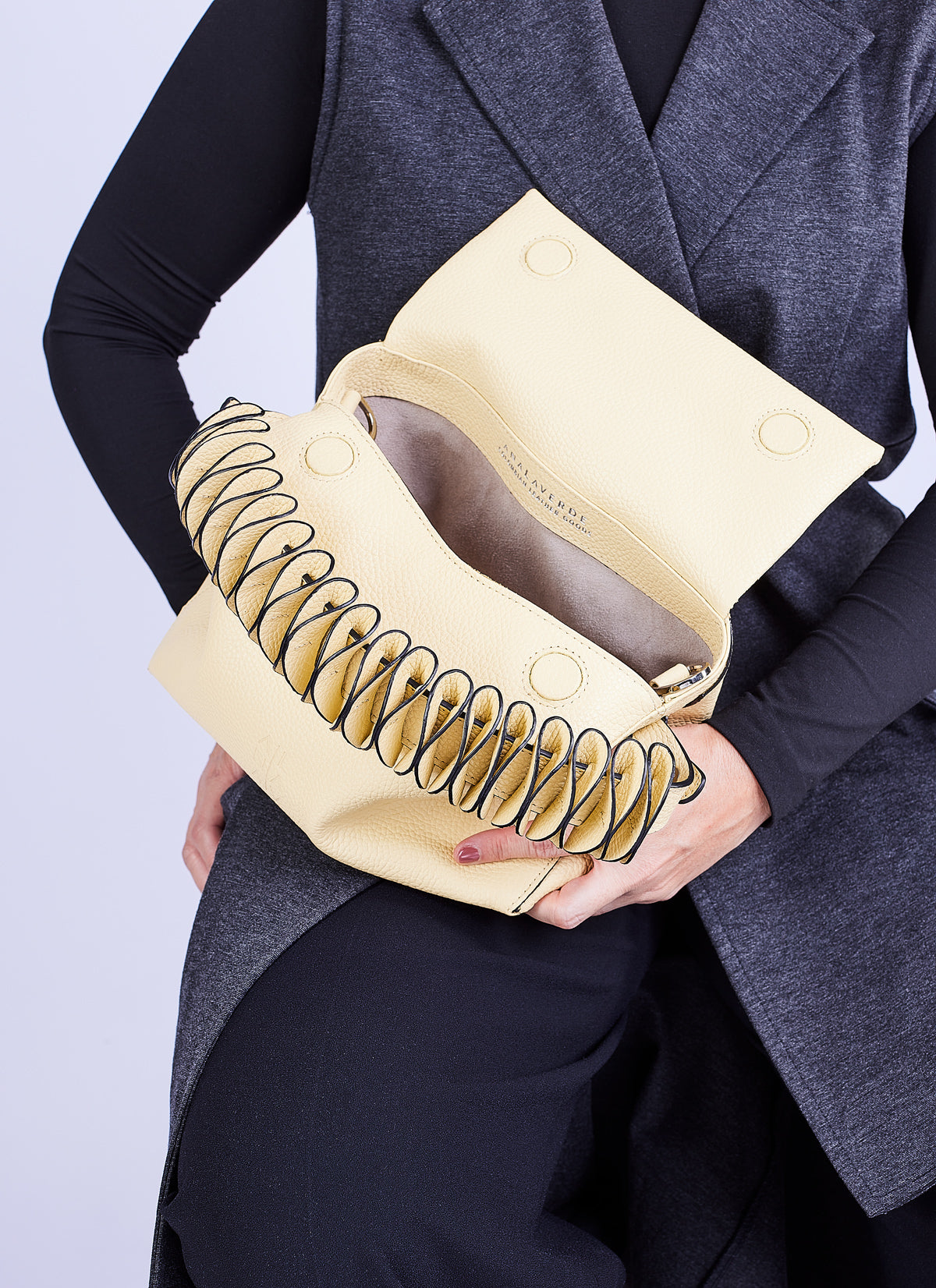 Ana hobo bag - Nueva correa Ondas Amarillo mantequilla