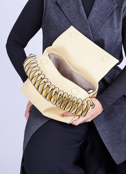 Ana hobo bag - Nueva correa Ondas Amarillo mantequilla