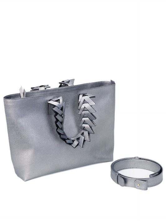 Caro  Laptop Tote Plateado