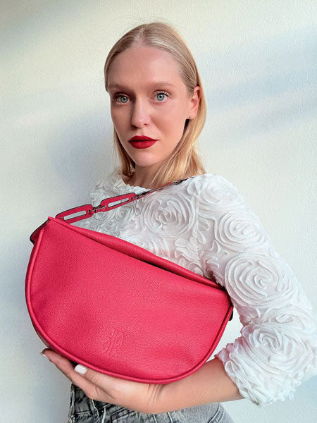 Mimi Moon bag correa Ovalos Rojo cereza