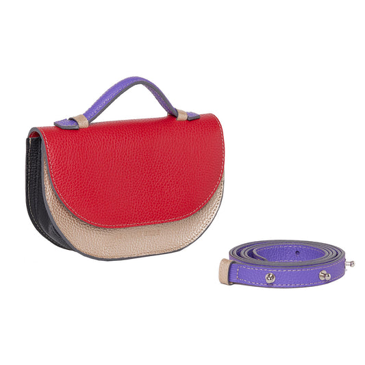Moon belt bag- Combinada dorado, rojo,  morado y negro